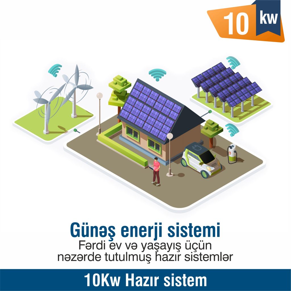  10Kw Yaşayış üçün hazır sistem 