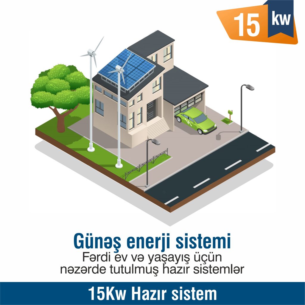  15Kw Yaşayış üçün hazır sistem 