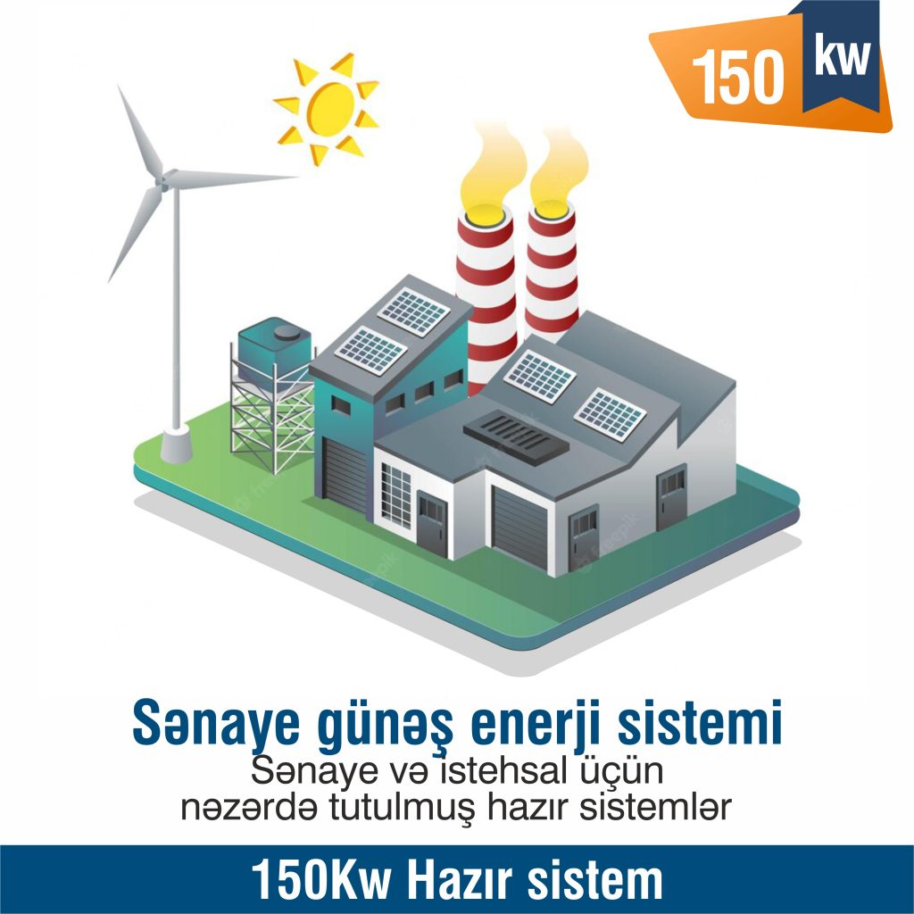  150Kw Kommersiya və sənaye üçün hazır sistem 