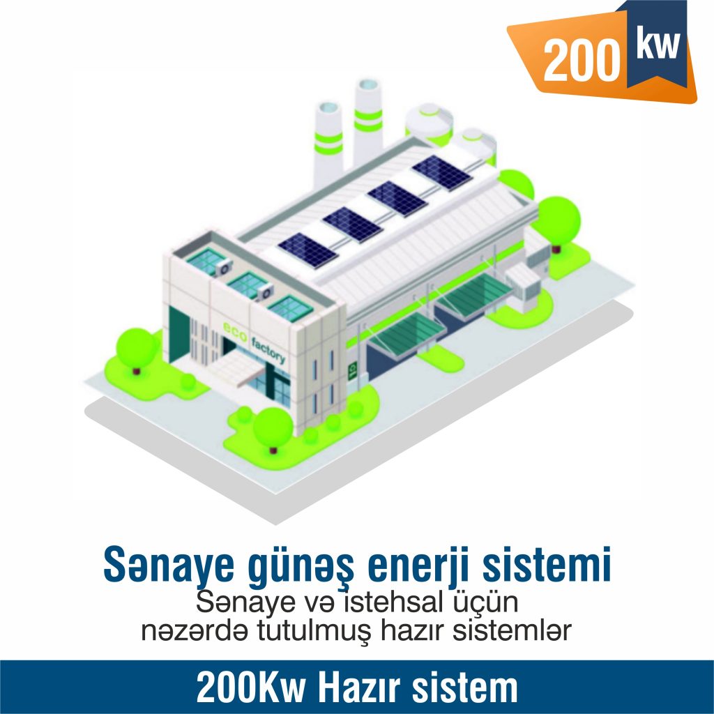  200Kw Kommersiya və sənaye üçün hazır sistem 